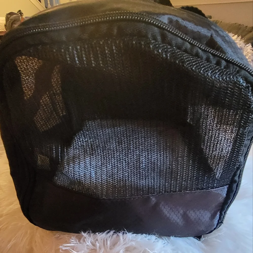 Small Black Mesh/Canvas Pet Carrier Tote